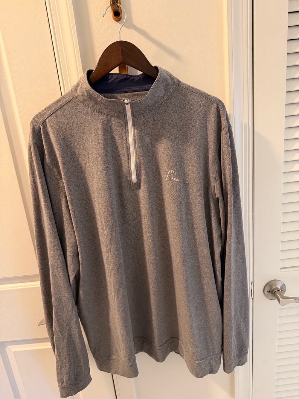 Rhoback Men's Light Gray Quarter-Zip Performance Pullover